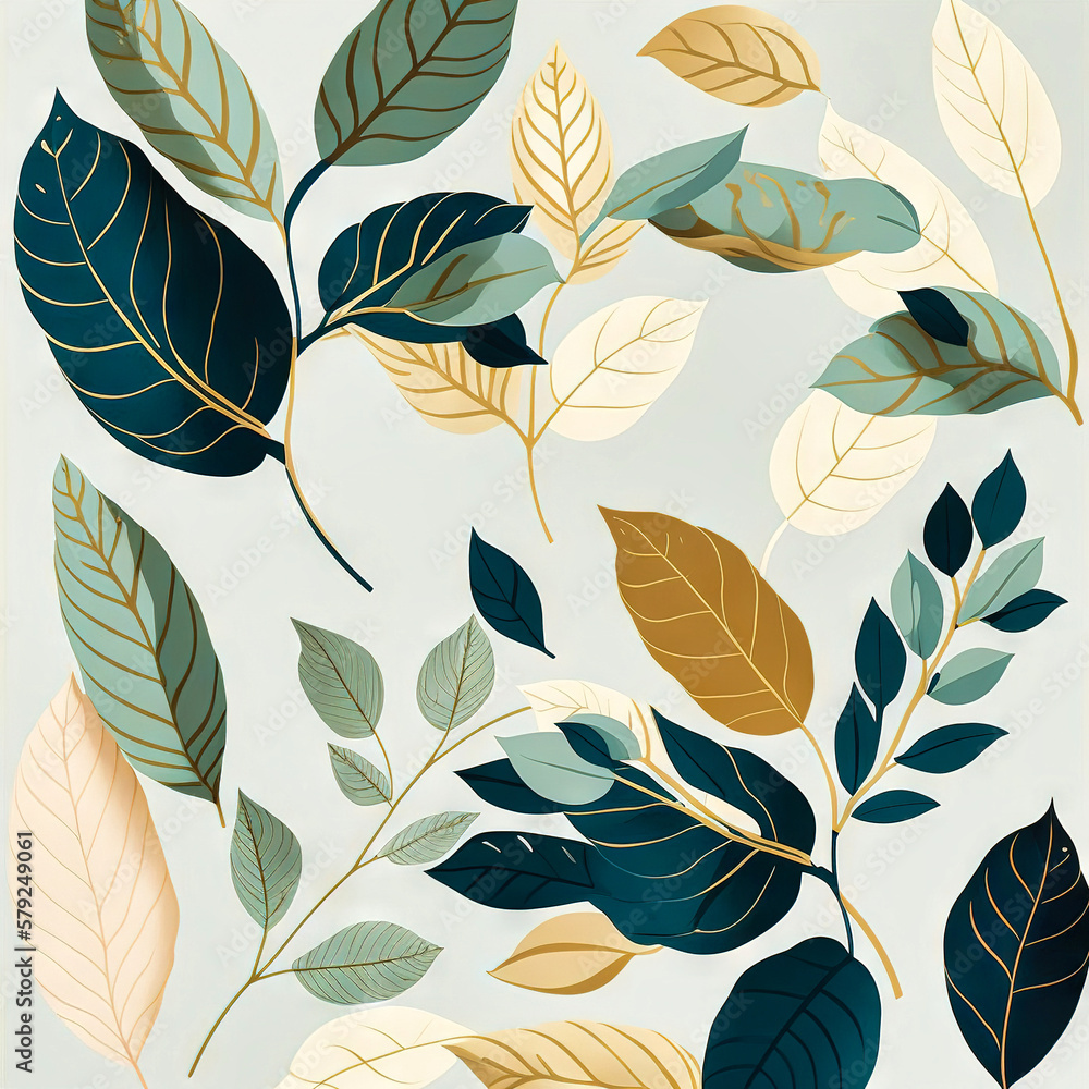 custom made wallpaper toronto digitalBeautiful colorful leaves. Abstract background or wallpaper. Printable artwork. Generative AI.