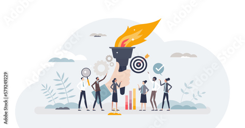 Integrity and high business ethics or principles strategy tiny person concept, transparent background. Company with respect team loyalty, transparent targets and ethical work management illustration.