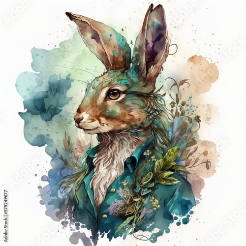 March hare, generative ai digital painting