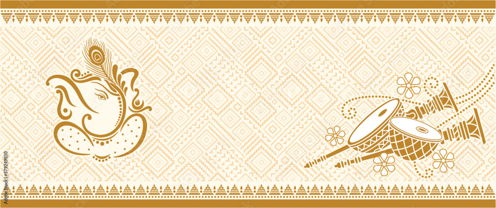 Indian wedding invitation card design. Vector illustration. Stock ...