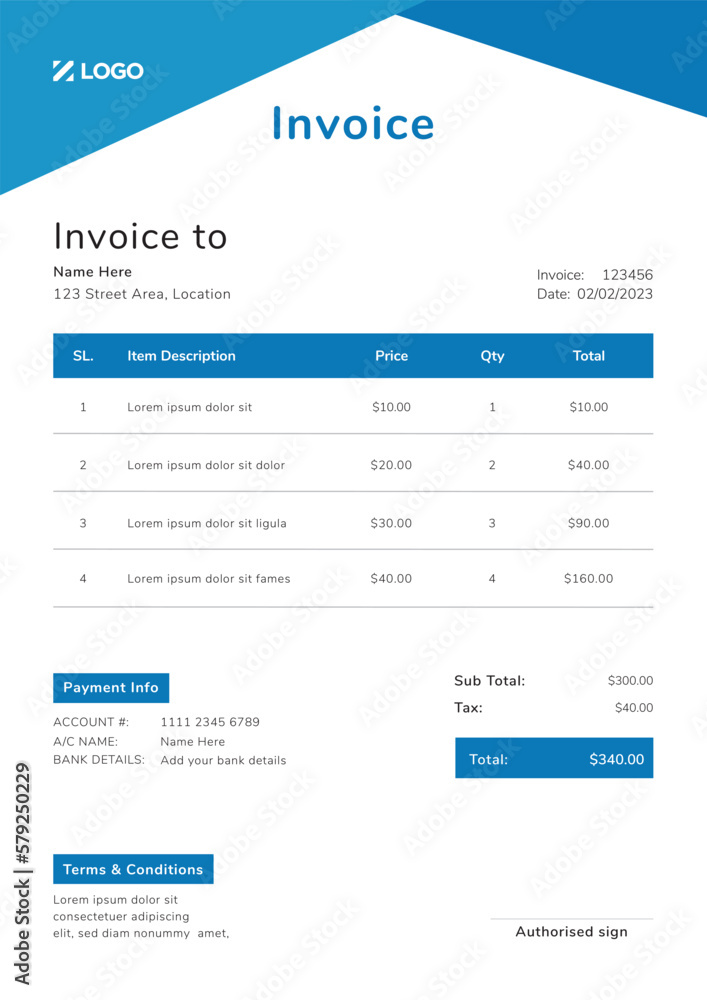 Corporate Invoice Design Template Bill form Business Payments Details Corporate Invoice Design Template Bill form Business Payments Details