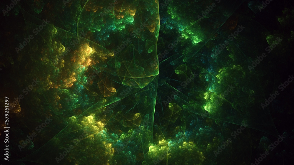 Fototapeta premium 3D rendering abstract multicolor technology fractal light background