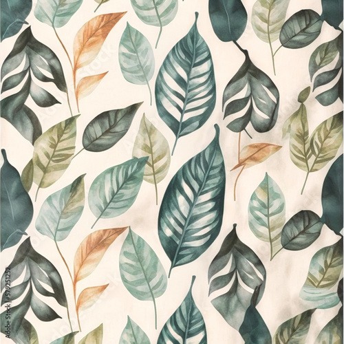 Beautiful colorful leaves. Abstract background or wallpaper. Printable artwork. Generative AI.