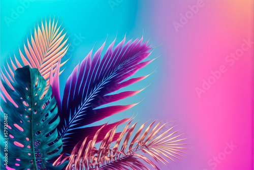Wallpaper Mural Beautiful colorful tropical leaves. Abstract background or wallpaper. Printable artwork. Generative AI. Torontodigital.ca