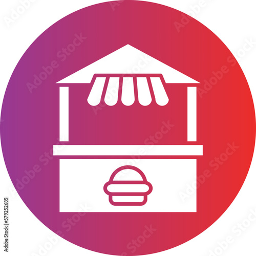 Fototapeta Naklejka Na Ścianę i Meble -  Vector Design Burger Cart Icon Style