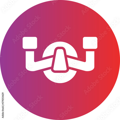 Vector Design Aeroplane Steering Wheel Icon Style