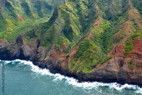 Coastline aerial view Kauai