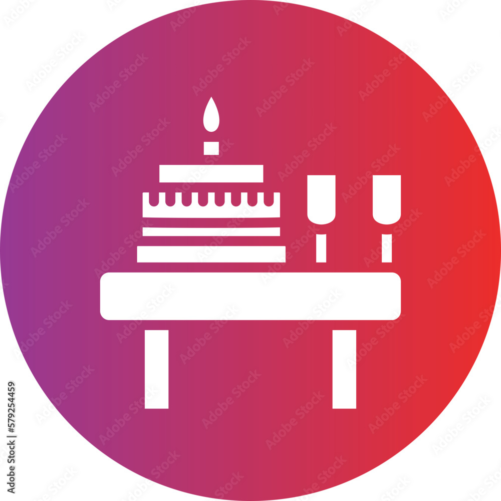 Vector Design Birthday Table Icon Style Vector Design Birthday Table Icon Style