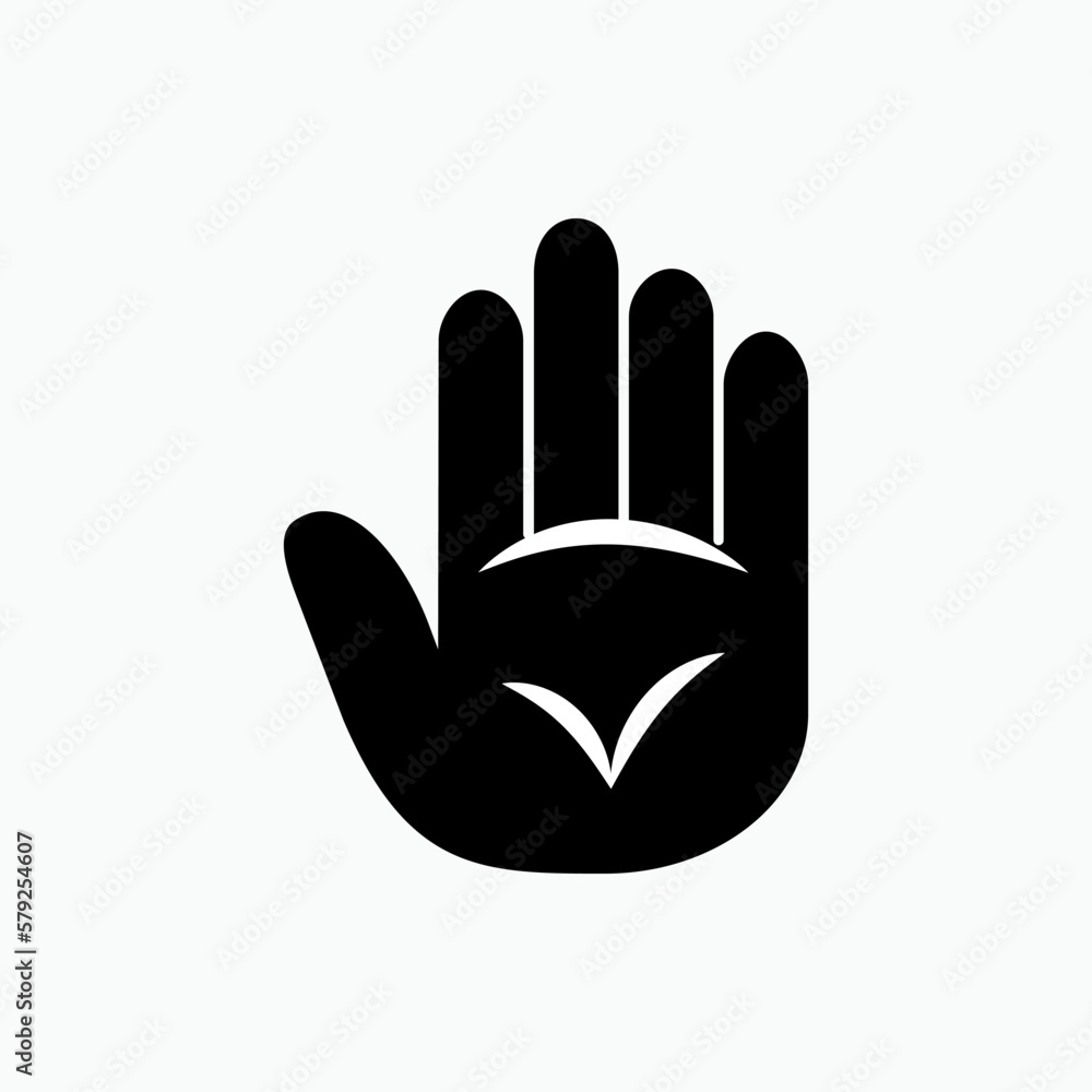 Obraz premium Hand Stop Icon. Reject, Prohibited Symbol for Entry - Vector