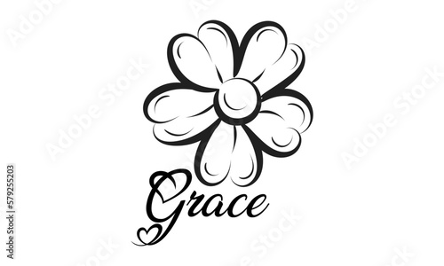 Biblical Phrase with Floral Design. Christian typography for print or use as poster, card, flyer or T shirt
