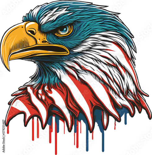 Vintage American Flag with Bald Eagle Vector Tee Design - The Ultimate Symbol of Freedom