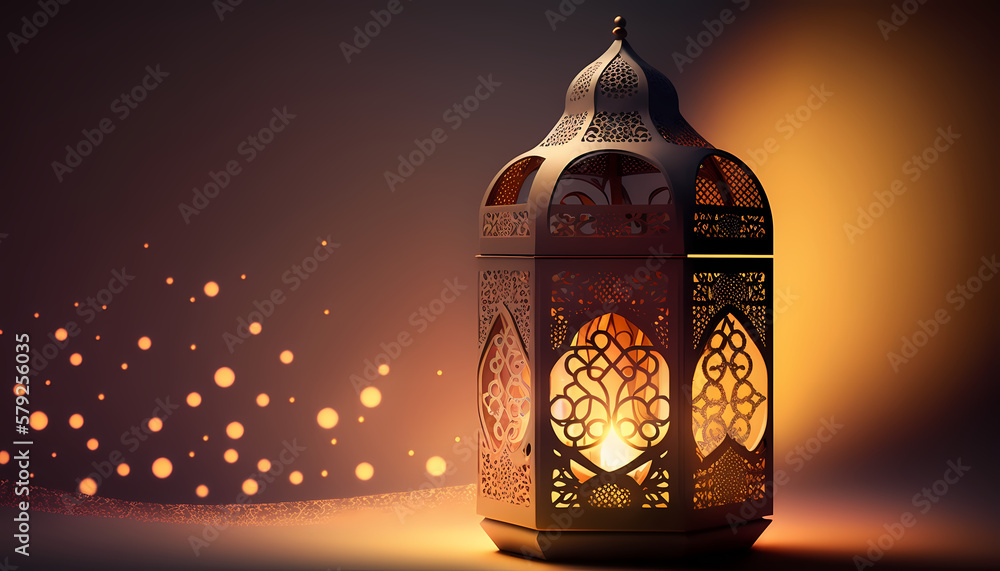 Ramadan Kareem Night lantern. Generative AI Ramadan Kareem Night lantern. Generative AI