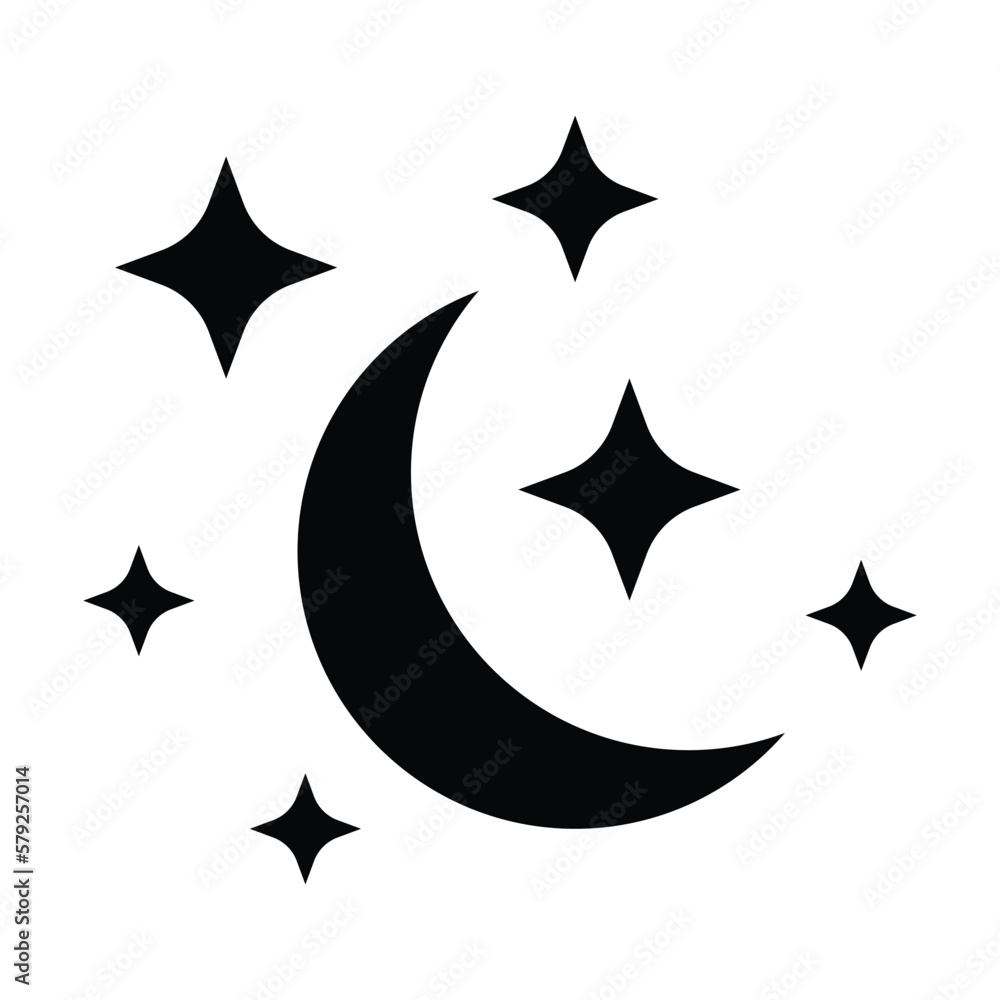 moon icon, night vector, sleep illustration moon icon, night vector, sleep illustration