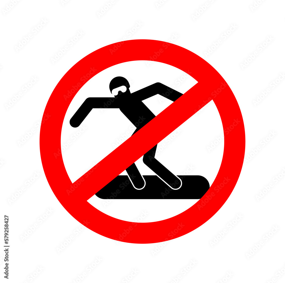 Stop Snowboarder, Skier. Red road Forbidding sign. Ban snowboarding, Skiing Stop Snowboarder, Skier. Red road Forbidding sign. Ban snowboarding, Skiing