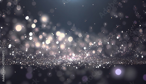 Silver Glitter Defocused Abstract Twinkly Lights Background Silver Sparkles Bokeh Cloud of Particles AI Generative © Image Lounge