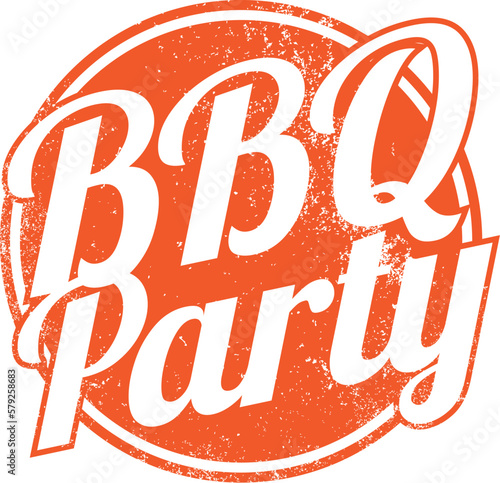 BBQ Party. Vector Grunge Rubber Stamp.