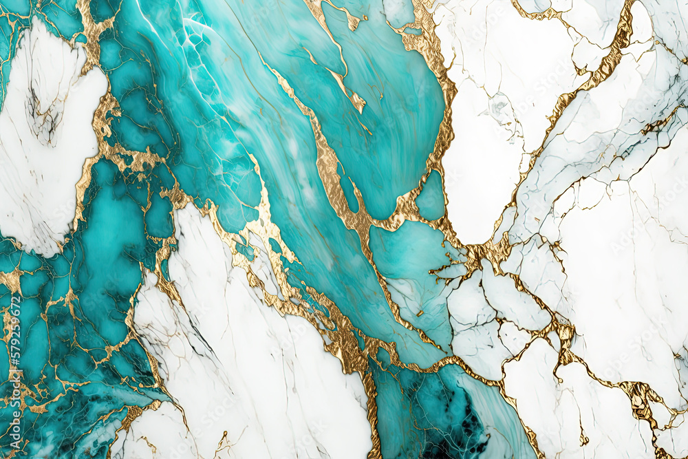 Turquoise, white and gold marble background. Invitation, card backdrop ...