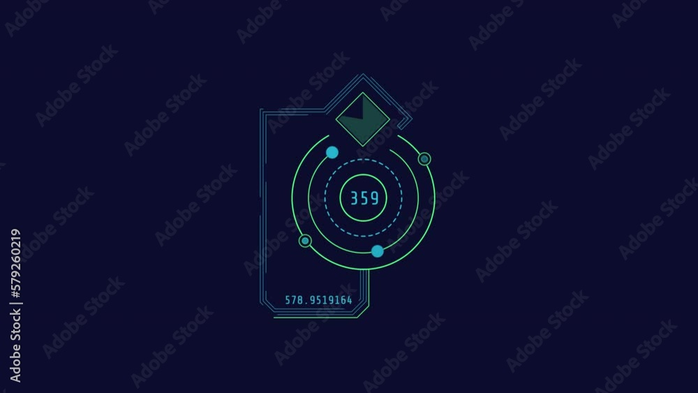 Looped animation of circles and rectangles HUD element. Looped animation of circles and rectangles HUD element.