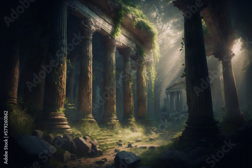 The Temple of Olympian Zeus, generative ai