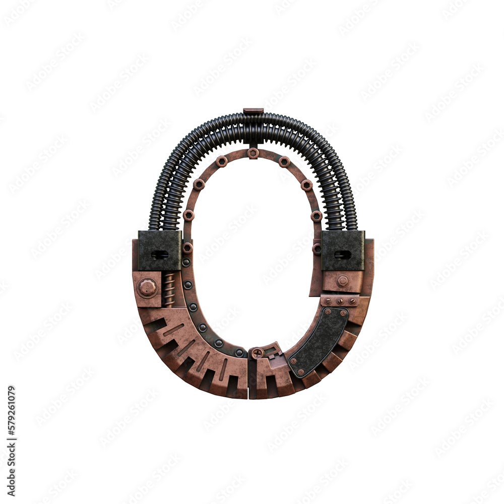 Steampunk 3D Alphabet - View 1 (Front View) Steampunk 3D Alphabet - View 1 (Front View)
