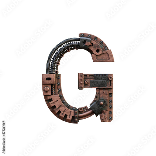 Wallpaper Mural Steampunk 3D Alphabet - View 1 (Front View) Torontodigital.ca