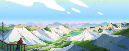 Beautiful badlands landscape banner