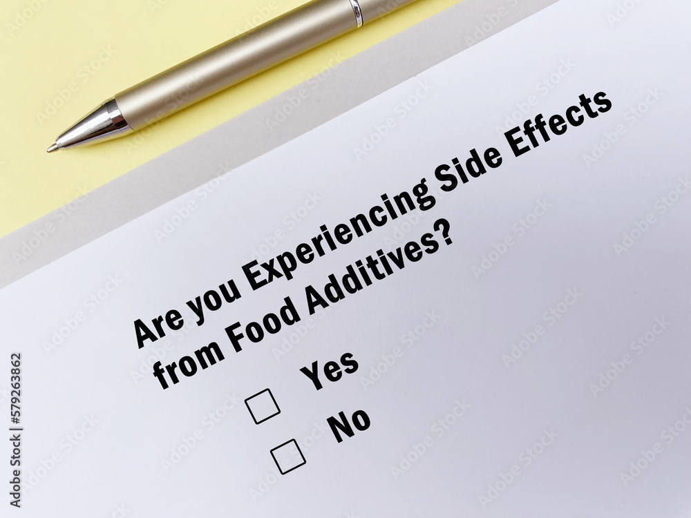 Fototapeta premium Questionnaire about side effects