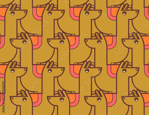 llama alpaca cartoon pattern seamless. Ornament of kids fabric
