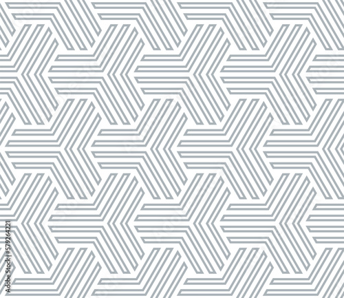 Abstract geometric pattern with stripes, lines. Seamless vector background. White and gray ornament. Simple lattice graphic design.