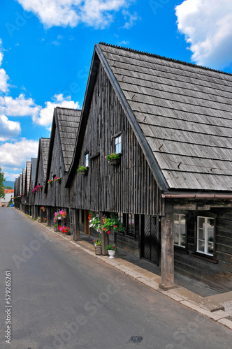 Twelve Apostles - houses weavers in village Chelmno Slaskie, Lower Silesian voivodeship, Poland. 