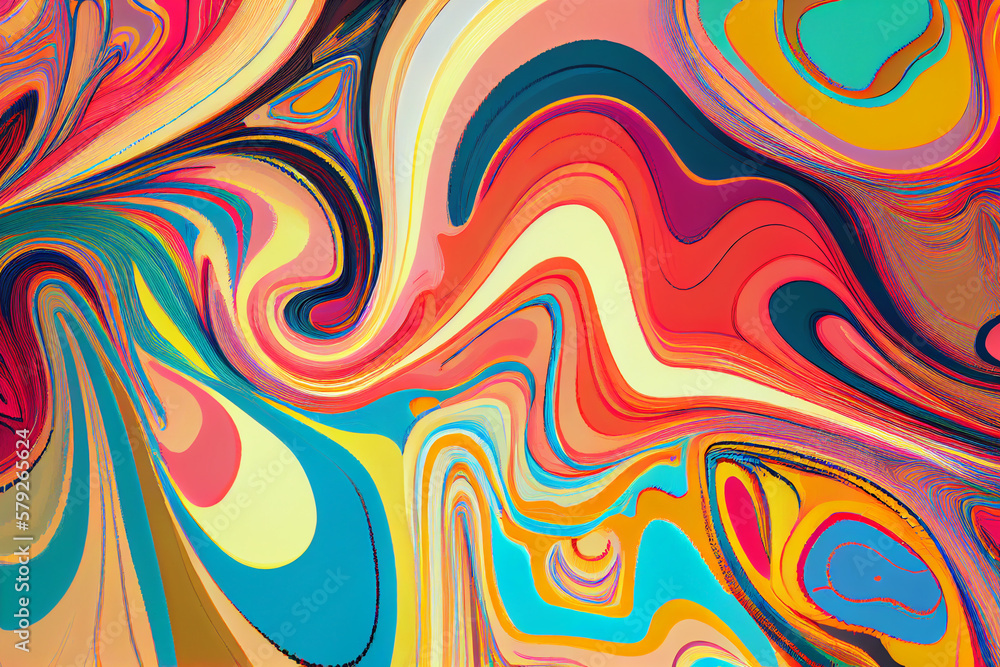 abstract marbling colorful pattern. generative ai