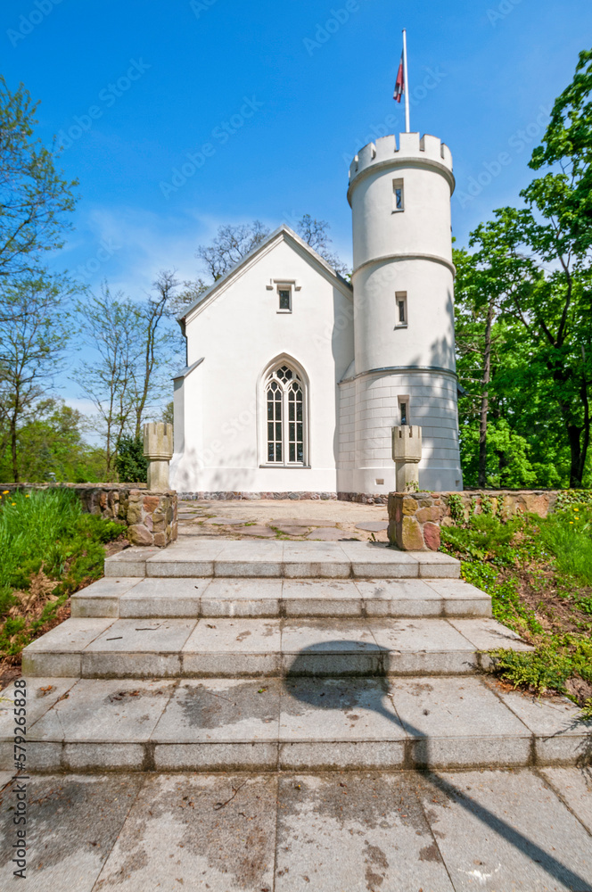 Neo-gothic pavilion in the palace park in Turzno, Kuyavian-Pomeranian Voivodeship, Poland	
