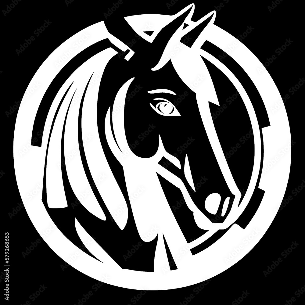 Fototapeta premium Horse icon on black background modern design vector icon symbol
