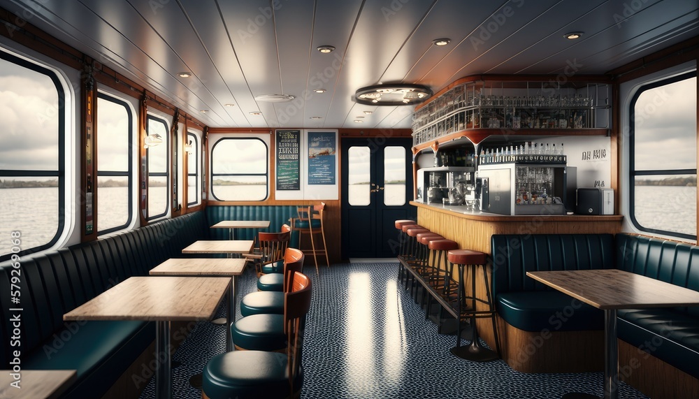 Modern Interior Bar Design for Ferry Boats
