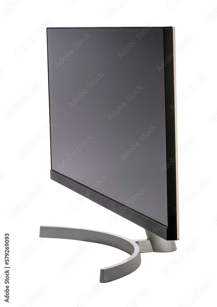 Ultrawide lcd monitor screen isolated on white background, Front view of television or computer screen on white PNG file. Ultrawide lcd monitor screen isolated on white background, Front view of television or computer screen on white PNG file.