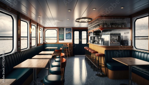 Modern Interior Bar Design for Ferry Boats