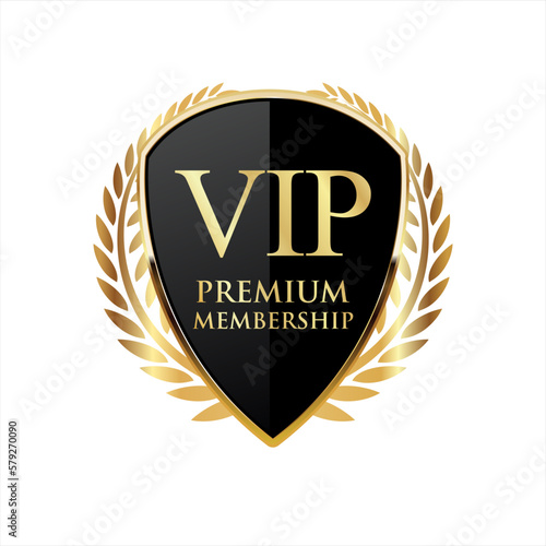 Golden badge VIP golden member retro design