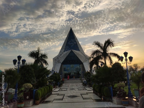 Indian Beautiful and famous Temple  Star temple in Haryana  India Natural beauty with sky and temple together 