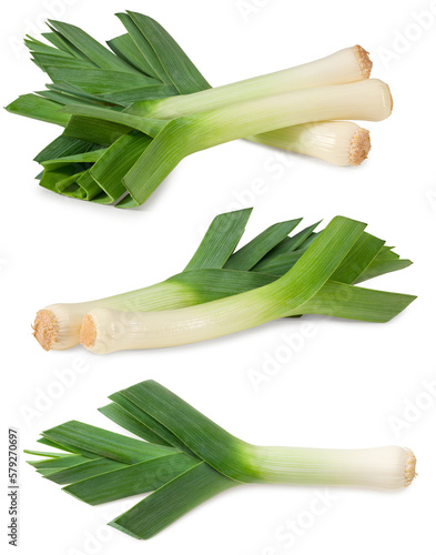 leek isolated on white background. with clipping path