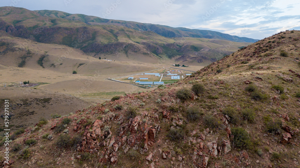 Obraz premium Beautiful and unique nature of Kyrgyzstan from a bird's eye view