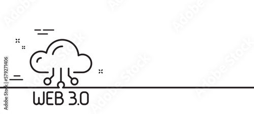 Web3 line icon. Web 3.0 internet technology sign. Decentralized system symbol. Minimal line illustration background. Web3 line icon pattern banner. White web template concept. Vector