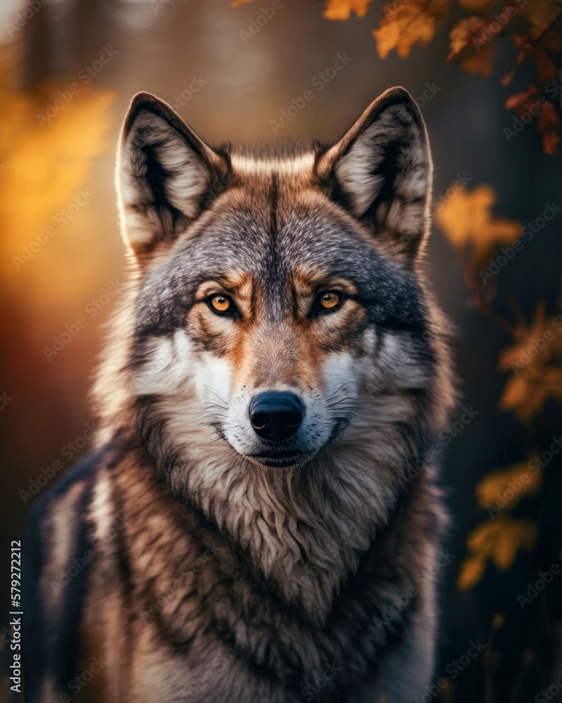 Wolf in the forest.
