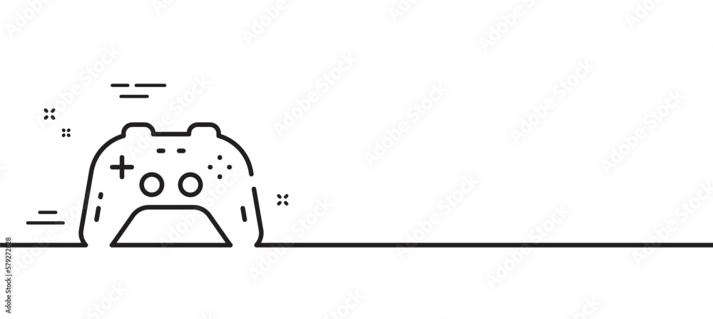 Gamepad line icon. Game joystick sign. symbol. Minimal line illustration background. Gamepad line icon pattern banner. White web template concept. Vector Gamepad line icon. Game joystick sign. symbol. Minimal line illustration background. Gamepad line icon pattern banner. White web template concept. Vector