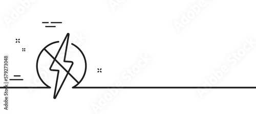 Antistatic line icon. Lightning bolt sign. Static energy symbol. Minimal line illustration background. Antistatic line icon pattern banner. White web template concept. Vector