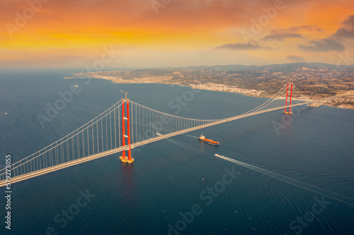 new bridge connecting two continents 1915 canakkale bridge (dardanelles bridge), Canakkale, Turkey photo