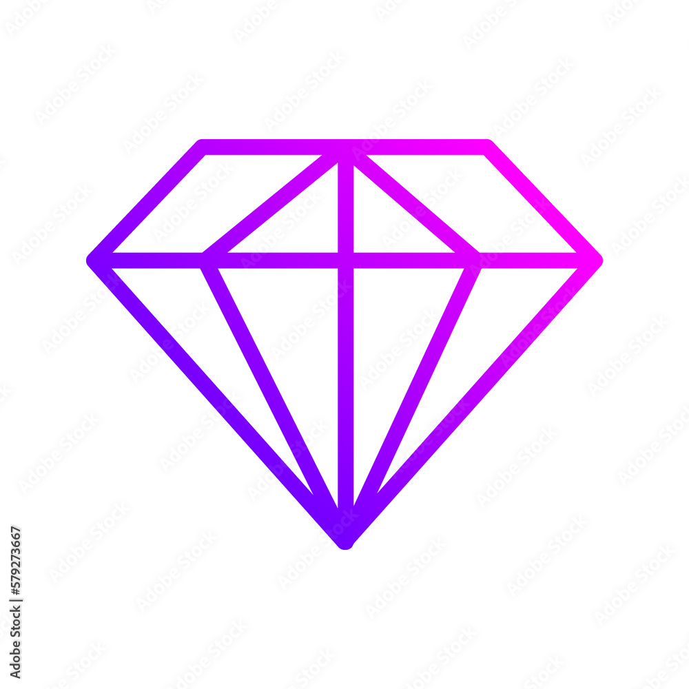 Gradient outline diamond vector icon illustration Gradient outline diamond vector icon illustration
