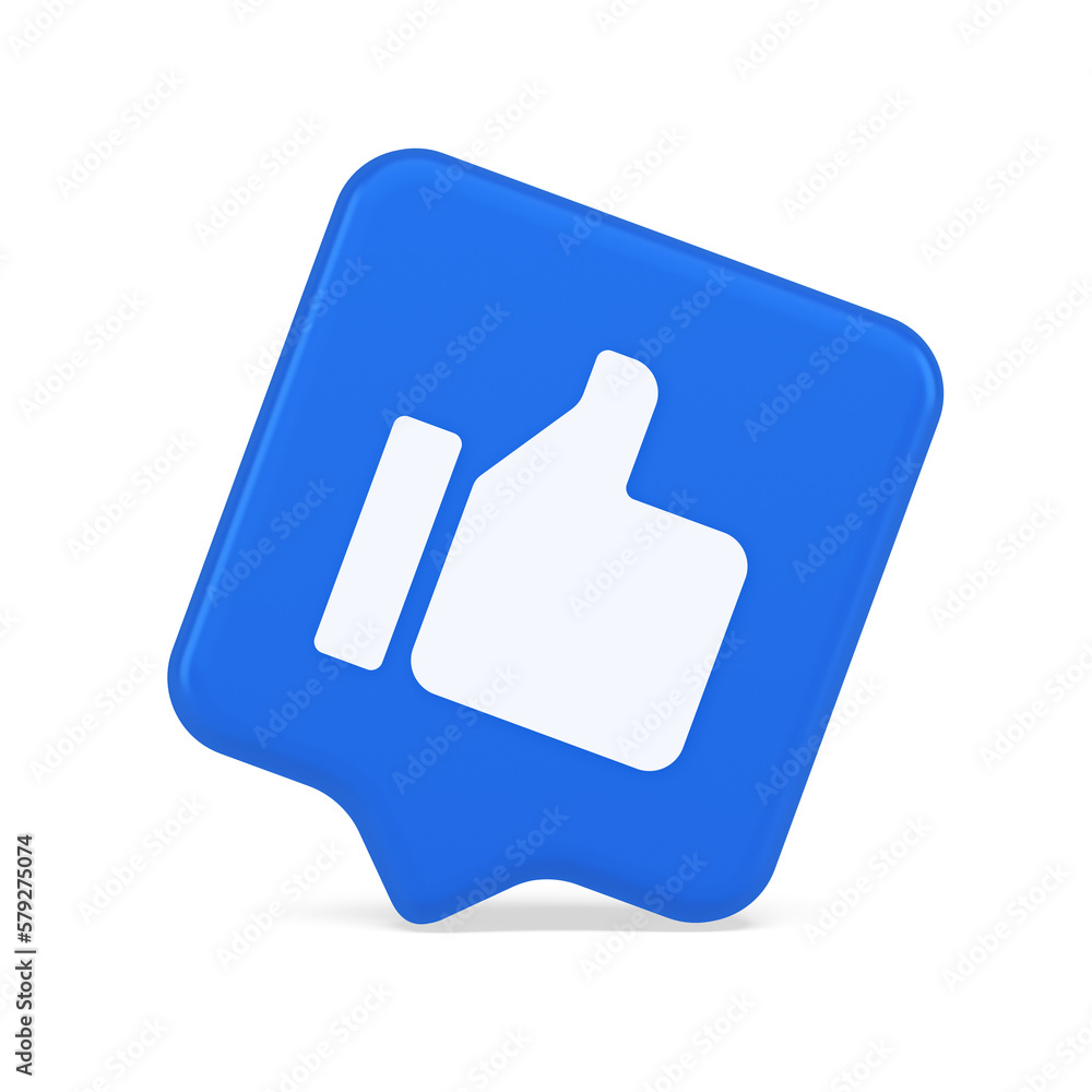 Thumb up like cool button cyberspace approve acceptance communication 3d realistic speech bubble icon Thumb up like cool button cyberspace approve acceptance communication 3d realistic speech bubble icon