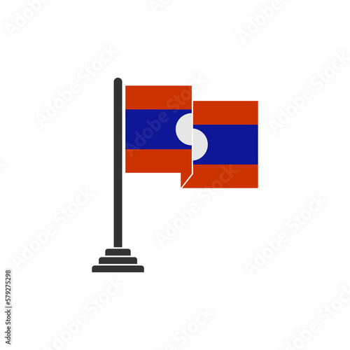 Laos flag icon set, Laos independence day icon set vector sign symbol