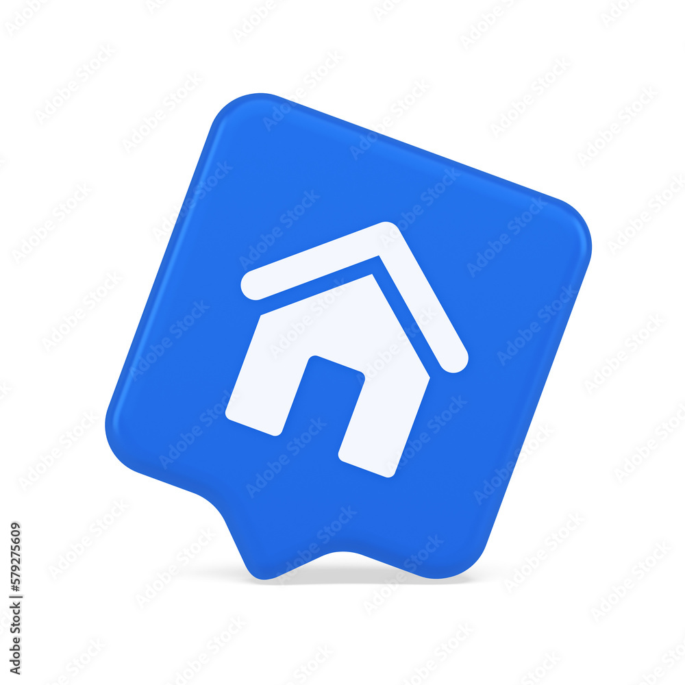 Main internet page button homepage house with roof navigation cyberspace interface 3d speech bubble icon Main internet page button homepage house with roof navigation cyberspace interface 3d speech bubble icon
