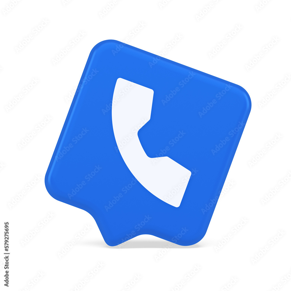Phone call contact voice communication button web application design 3d realistic speech bubble icon Phone call contact voice communication button web application design 3d realistic speech bubble icon